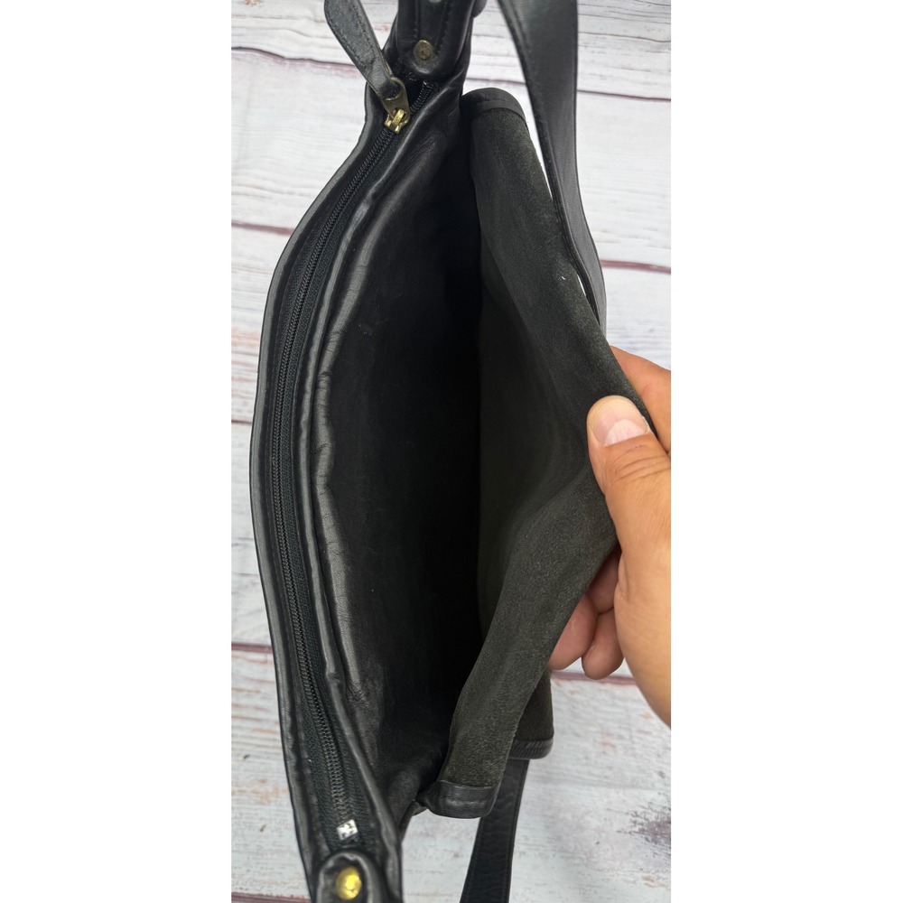 Vintage‎ Coach 4115 Whitney Flap Crossbody Shoulder Bag Black Leather Brass USA - Picture 6 of 12